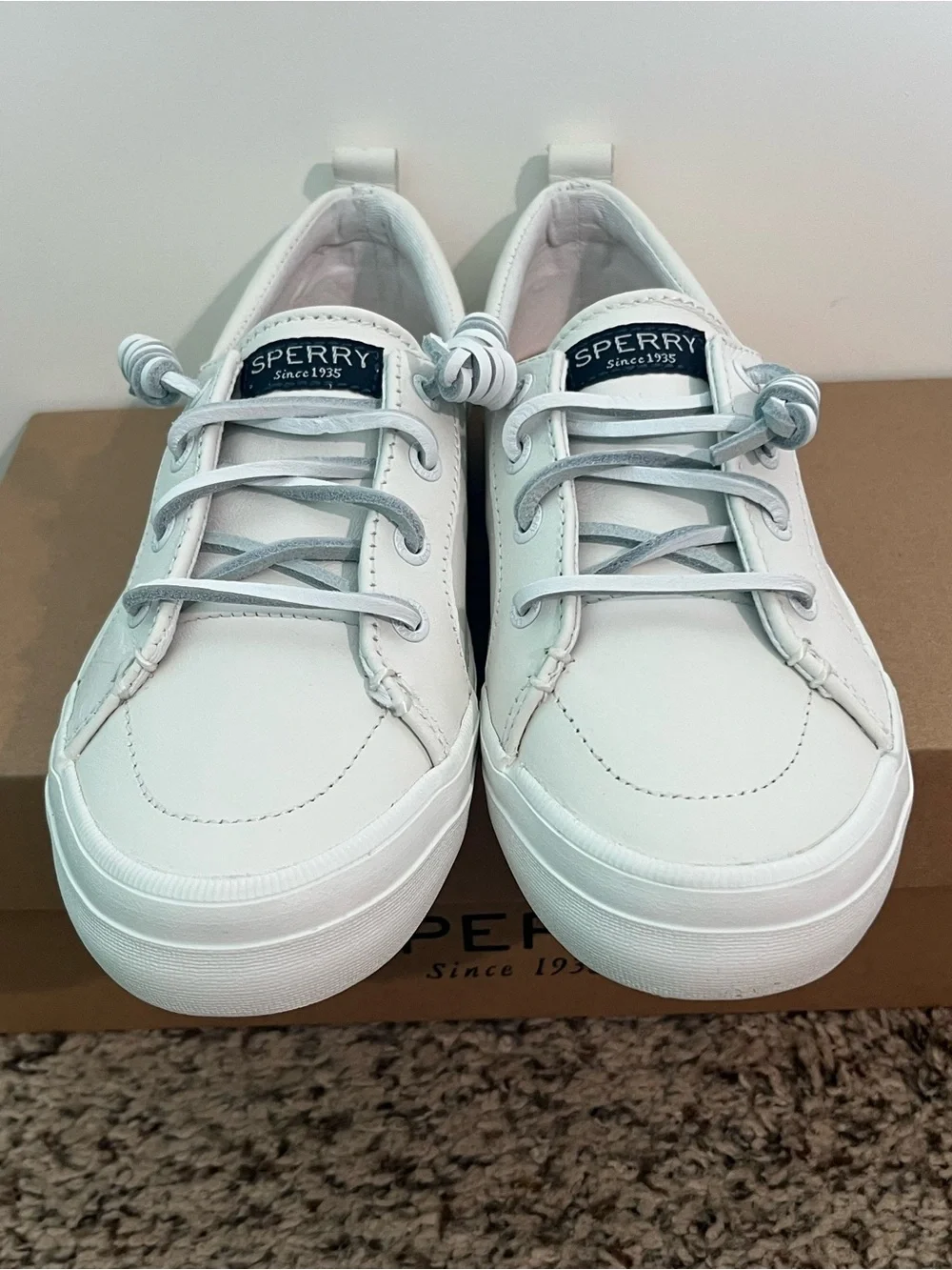 Sperry Women's White Low-Top Leather Sneakers